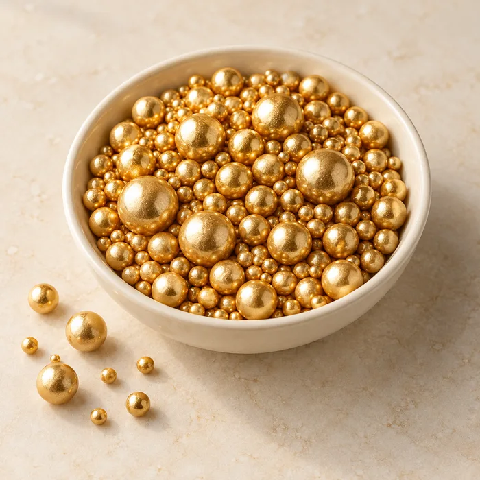 Küre şekilli pasta süsleri — Gold