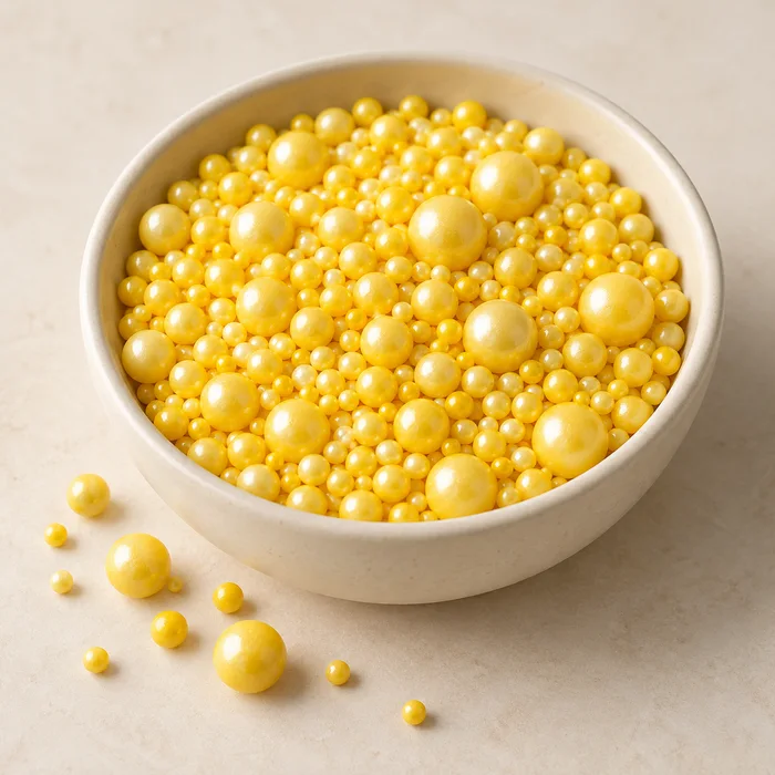 Küre şekilli pasta süsleri — Sarı